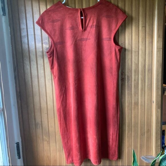 Max Studio Suede Burnt Orange Shift Dress- Women Size Small - Picture 5 of 11